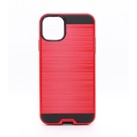Brush Metal Case For  Galaxy A02 S - Red