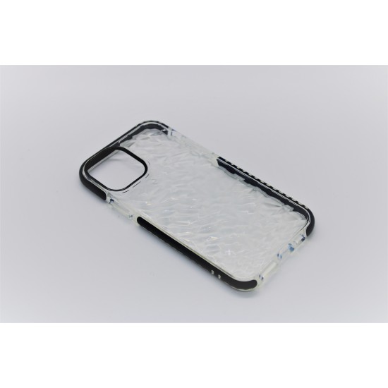 iPhone 11 Pro Clear Diamond Pattern Case Ribbed black