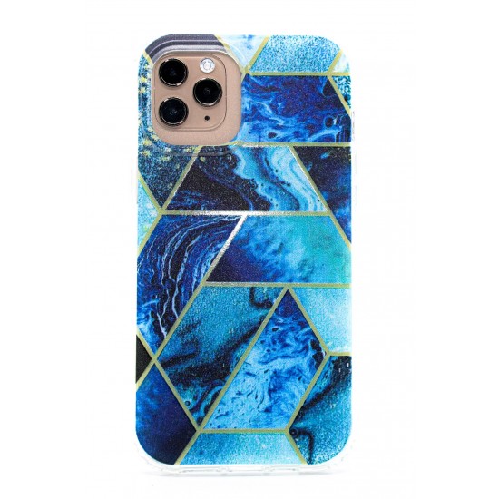 Marble Clear Clear Electrop lated Cases iPhone 12/12 Pro- Ocean