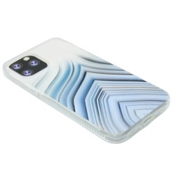 Floral Design Transparent Case Blue waves iPhone 12 Pro Max