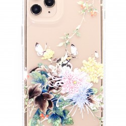 iPhone 12/12 Pro Clear Flower Design - White/Colorful