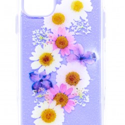 iPhone 12/12 Pro Clear Pink Classic Flowers Purple