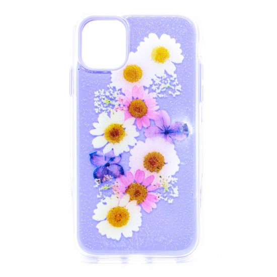 iPhone 12/12 Pro Clear Pink Classic Flowers Purple