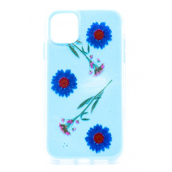 iPhone 12/12 Pro Clear Pink Classic Flowers Blue