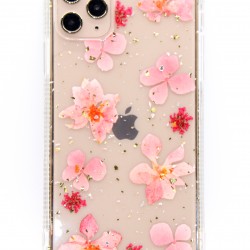 Samsung Note 10 Pro Full Clear Flower Case- Peach