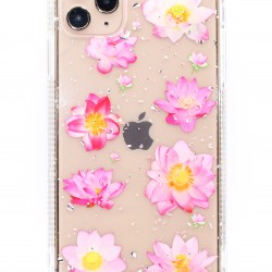 Samsung Note 10 Pro Full Clear Flower Design- Pink