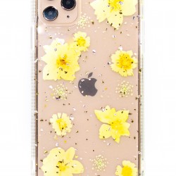 iPhone 12  Mini Clear Flower Design - Yellow