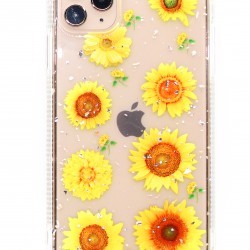 iPhone 12  Mini Clear Flower Design - Sunflower