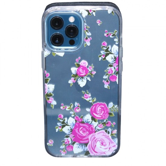 iPhone 12 Pro Max Clear Classic Flower Design Roses