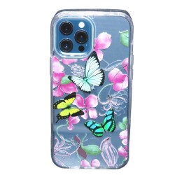 iPhone 12 Pro Max Clear Classic Flower Design Butterflies