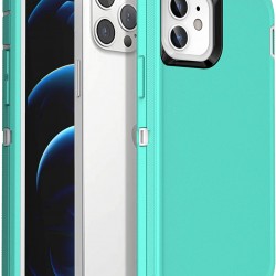 iPhone 12/12 Pro Defender Armor Teal with Belt Clip