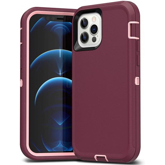 Defender Case For iPhone 12 pro max- Burgundy