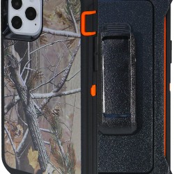 iPhone 11 Pro Defender Armor With Holster Orange Camo