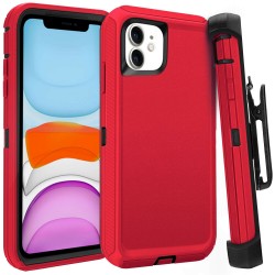 iPhone 11 Defender Armor Red with Belt Clip