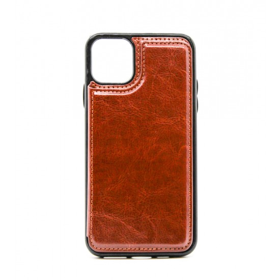 iPhone 11 Pro Max Back Wallet Leather Brown