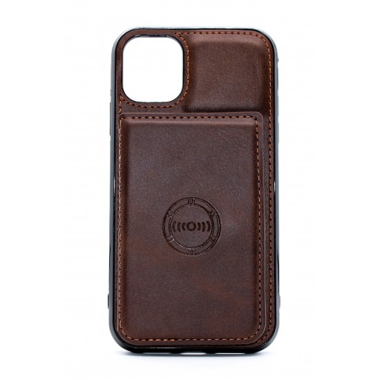 iPhone 11 Pro Max Back Wallet Magnetic Brown