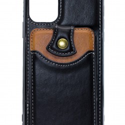 iPhone 12/12 Pro Back Wallet Buttoned Black