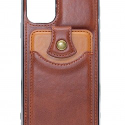 iPhone 11 Back Wallet Buttoned Brown