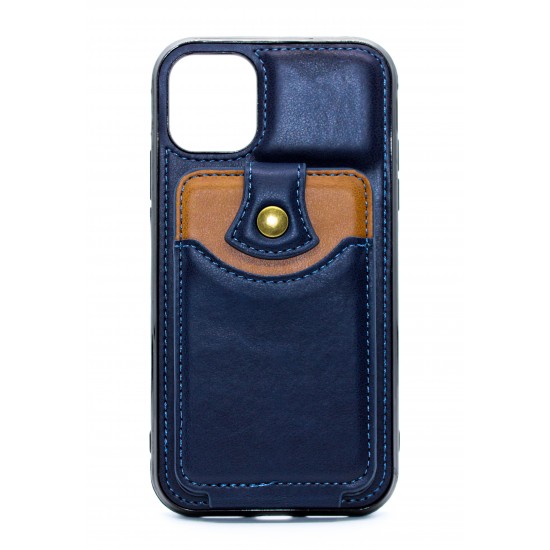 iPhone 12/12 Pro Back Wallet Buttoned Blue