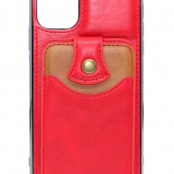 iPhone 11 Pro Max Back Wallet Buttoned Red