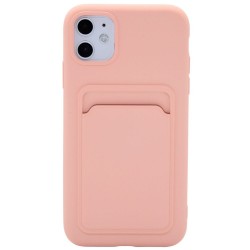 Silicone Back wallet case for iPhone 11- Pink