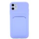 Silicone Back wallet case for iPhone 11- Purple