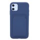 Silicone Back wallet case for iPhone 11- Blue