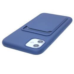 Silicone Back wallet case for iPhone 11- Blue