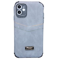 Fzalanbell back wallet case for iPhone 11- Gray