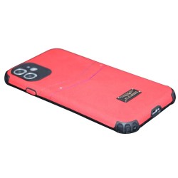 Fzalanbell back wallet case for iPhone 11- Red