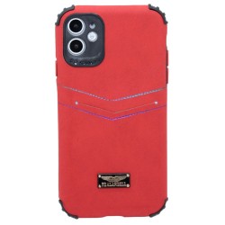 Fzalanbell back wallet case for iPhone 11- Red