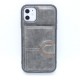 iPhone 12/12 Pro Back Wallet PU Leather Gray