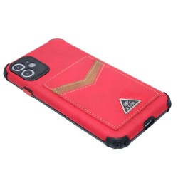 King back wallet case for iPhone 11- Red
