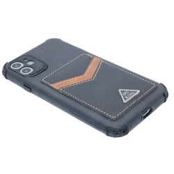 King back wallet case for iPhone 11- Black