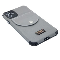 Fzalanbell back pocket  wallet case for iPhone 11- Gray