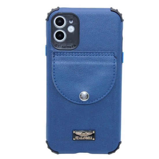 Fzalanbell back pocket  wallet case for iPhone 12/12 Pro- Blue