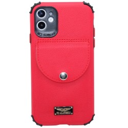 Fzalanbell back pocket  wallet case for iPhone 11- Red