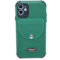 Fzalanbell back pocket  wallet case for iPhone 12/12 Pro- Green