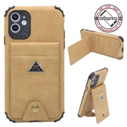 Heavy Duty King back wallet case for iPhone 11- Brown