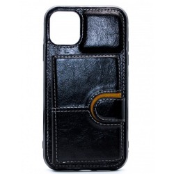 iPhone 12/12 Pro Back Wallet PU Leather Black