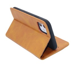 Classic design wallet case for iPhone 12 Pro Max- Brown