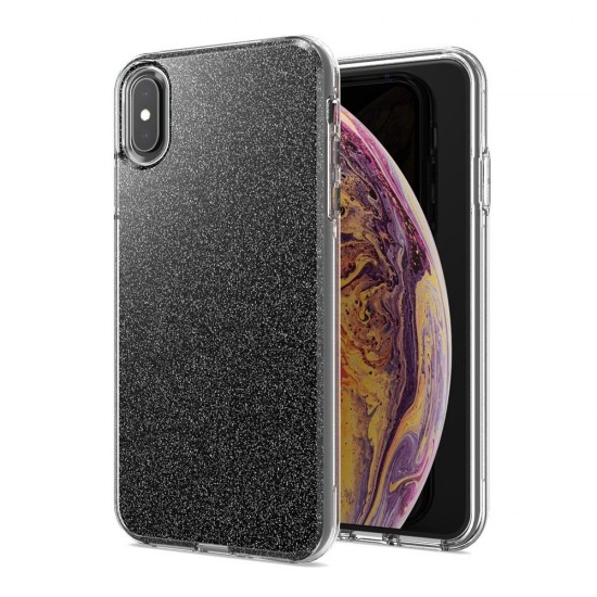 iPhone X/XS Clear Shimmer Glitter Black