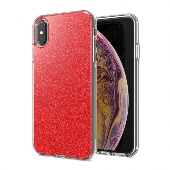 iPhone 11 Pro Clear Classic Shimmer Glitter - Red