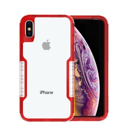 iPhone XS Max Clear Ribbed Classic Red