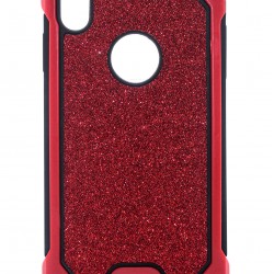 iPhone XS Max Heavy Duty Shimmer Case Red 