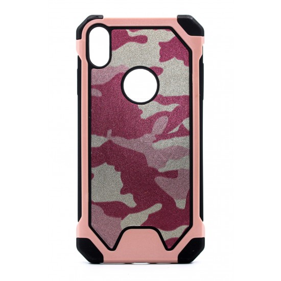 iPhone X/XS Heavy Duty Shimmer Camo Pink 