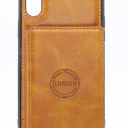 iPhone XR Back Wallet Magnetic Brown