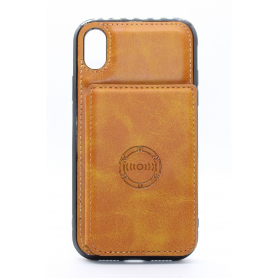iPhone X/XS Back Wallet Magnetic Brown