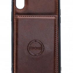iPhone X/XS Back Wallet Magnetic Dark Brown