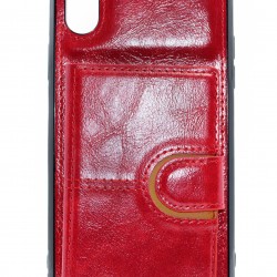 iPhone X/XS Back Wallet PU Leather Red
